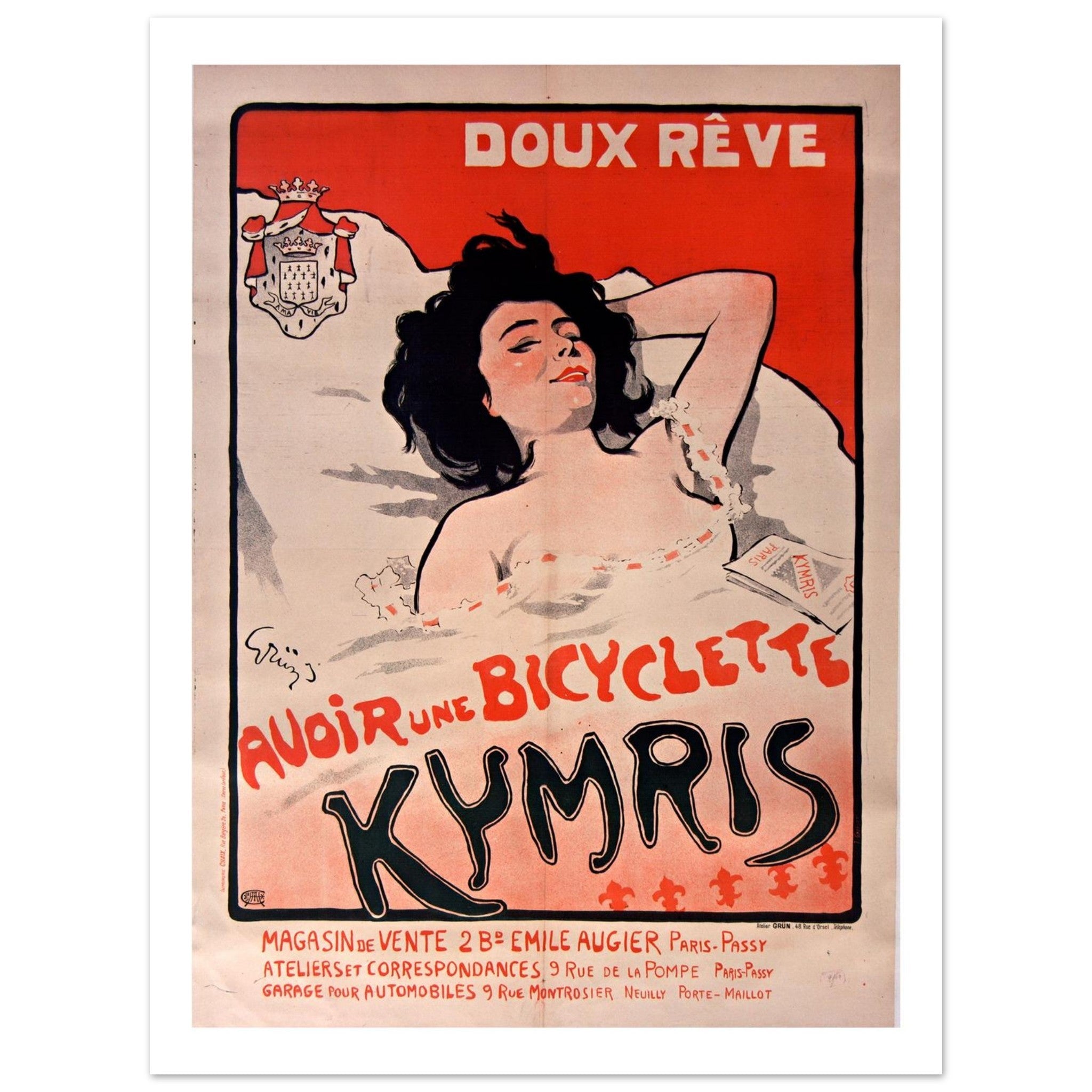 Sweet Dream: Vintage French Kymris Bicycle Advertisement - Transit Art