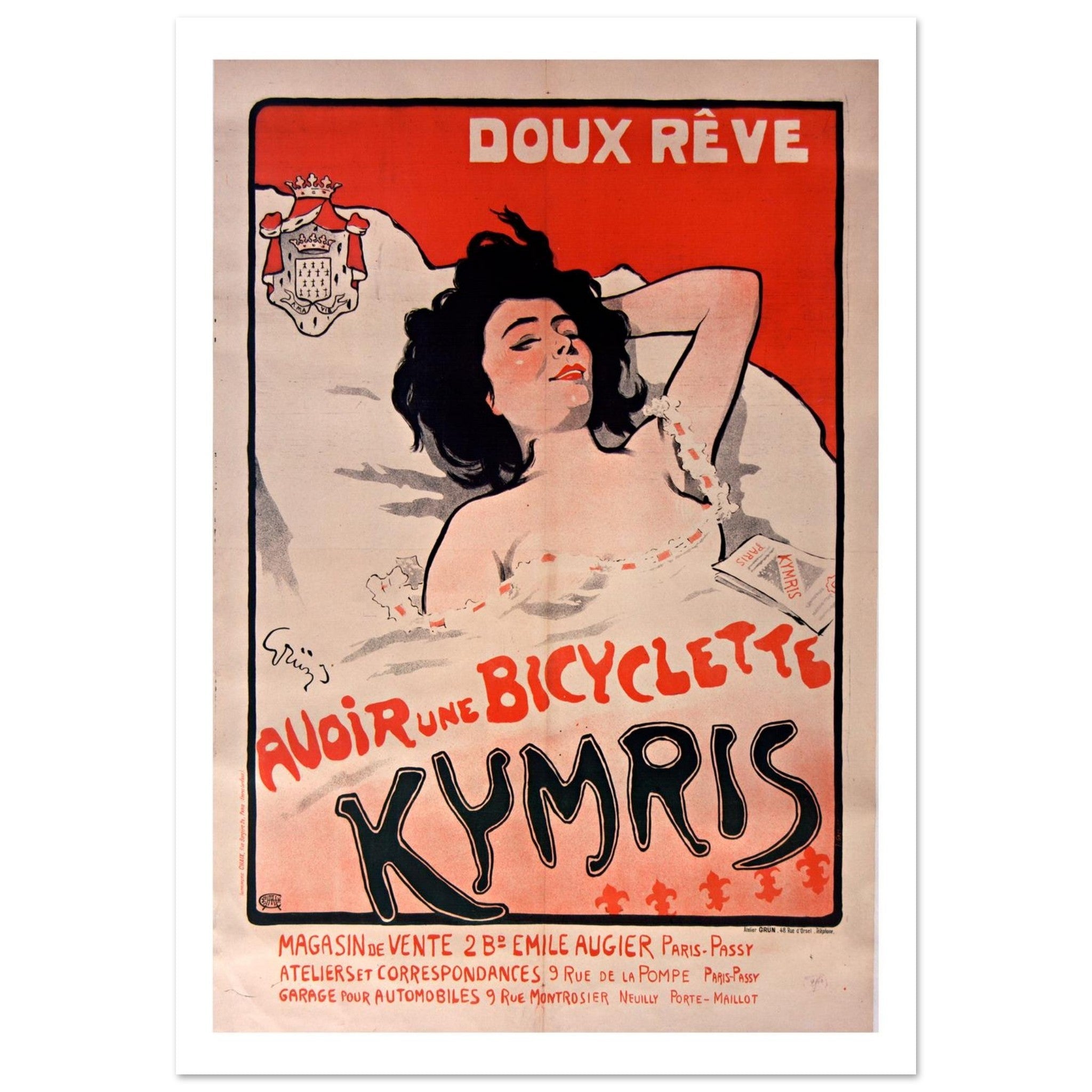 Sweet Dream: Vintage French Kymris Bicycle Advertisement - Transit Art