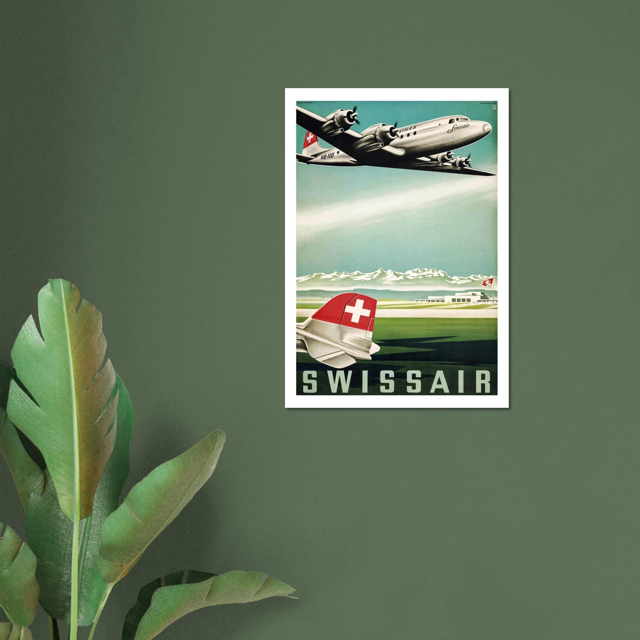 Swissair Vintage Travel Poster - Transit Art