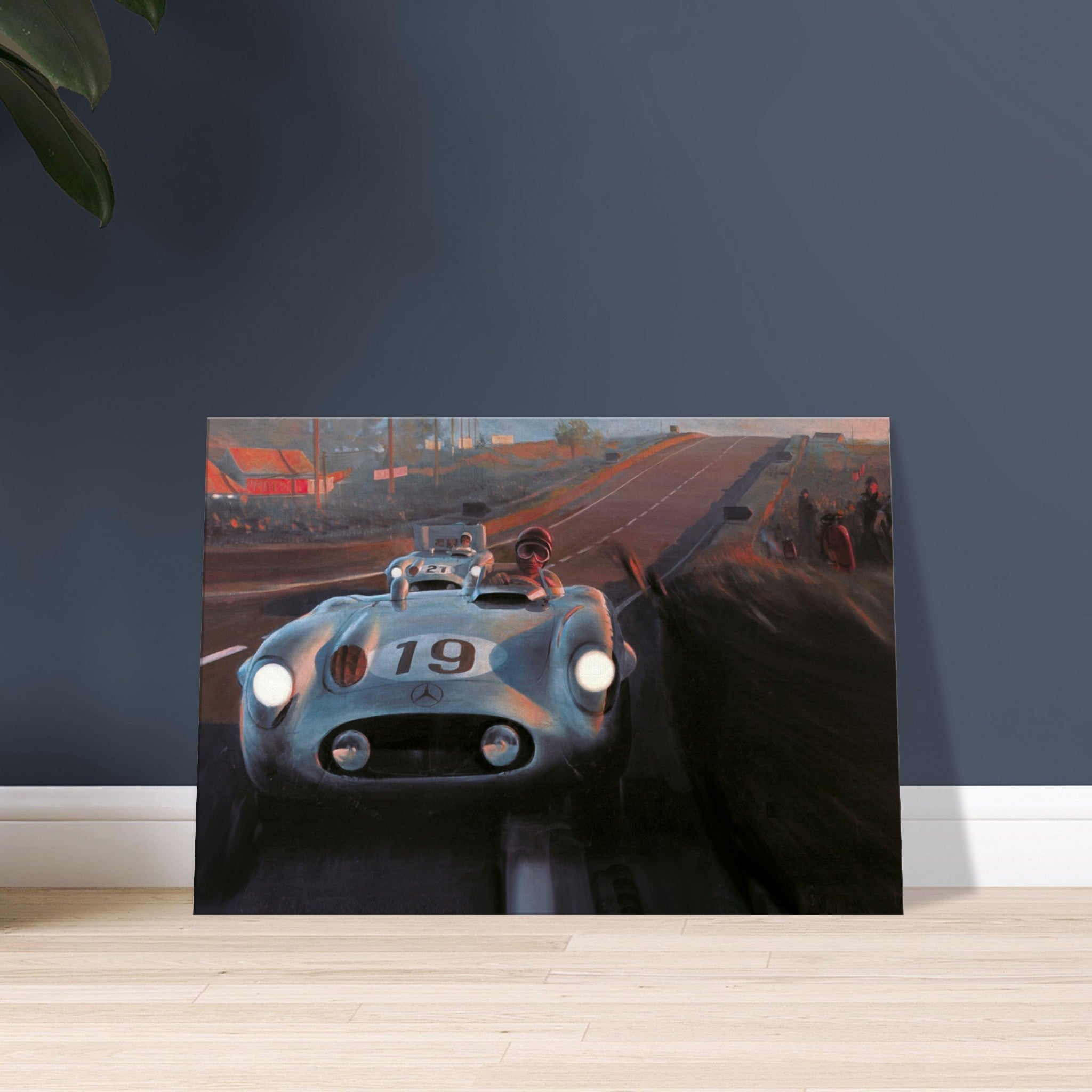 The Mercedes - Benz 300 SLR at Le Mans 1955 - canvas - Transit Art
