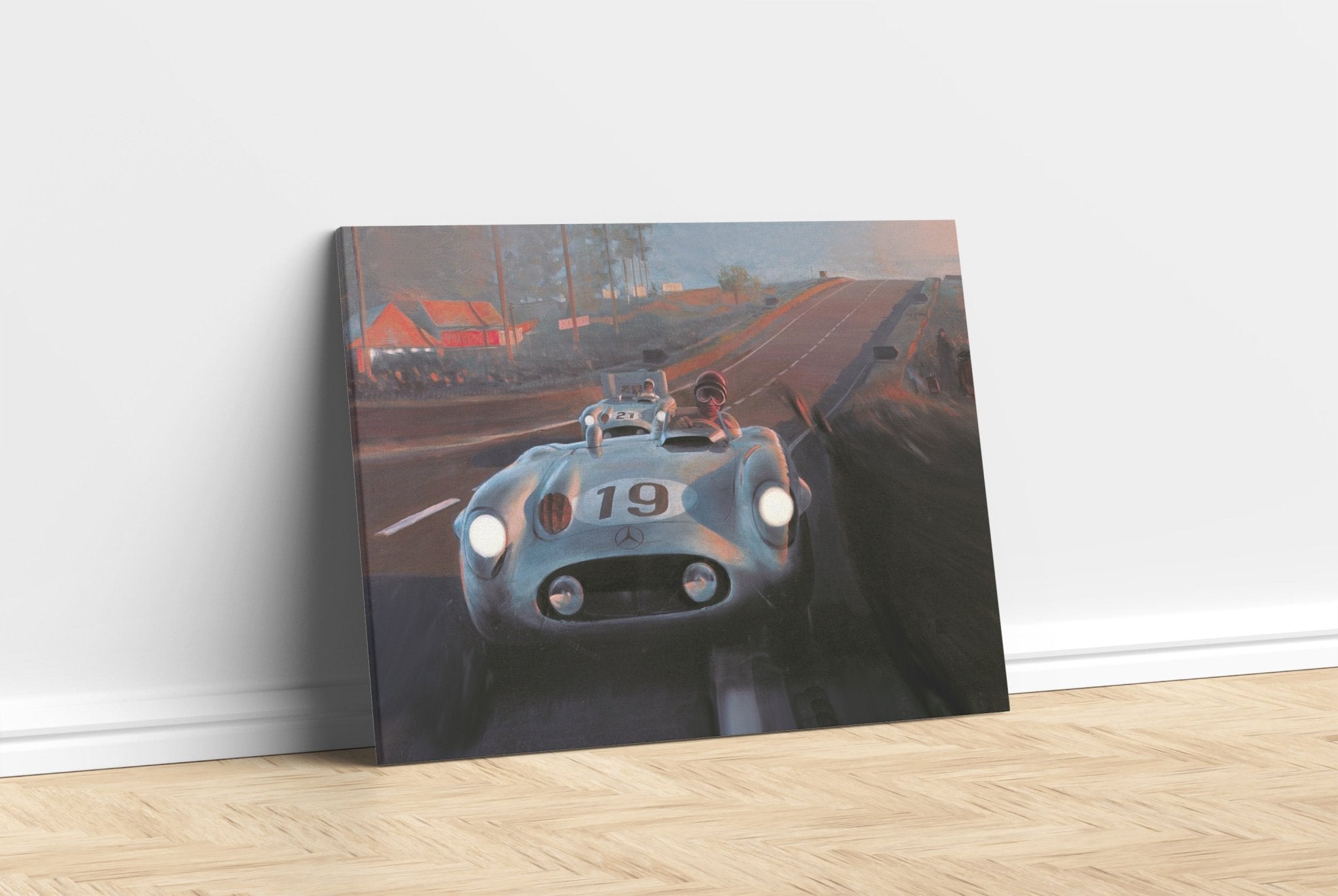 The Mercedes - Benz 300 SLR at Le Mans 1955 - canvas - Transit Art