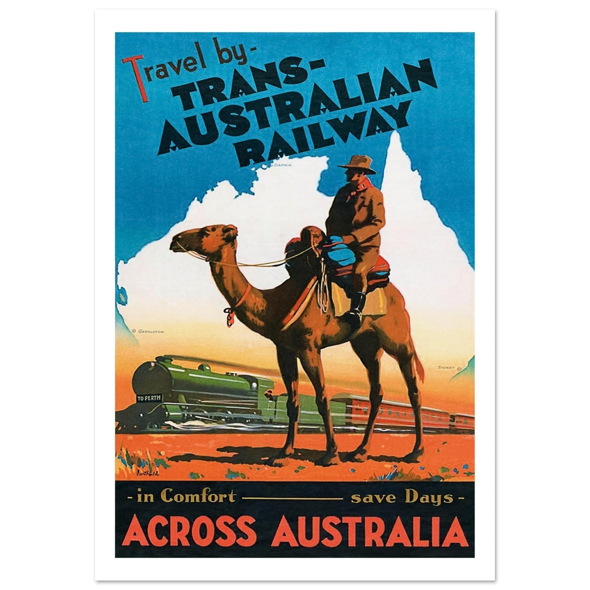 Trans - Australian Railway – Comfort Across the Outback - Transit Art