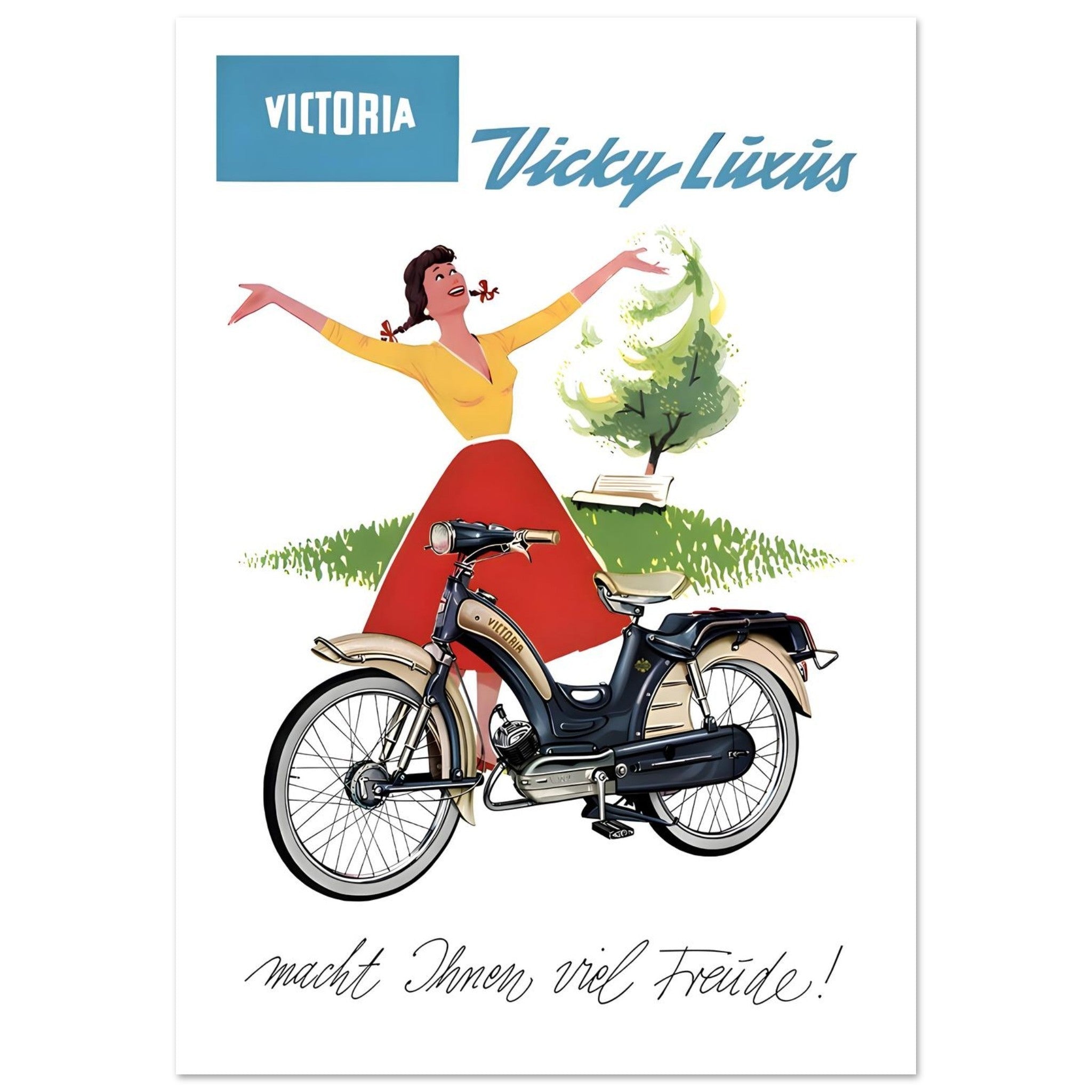 Victoria Vicky Luxus Moped Advertisement, 1950s - Transit Art