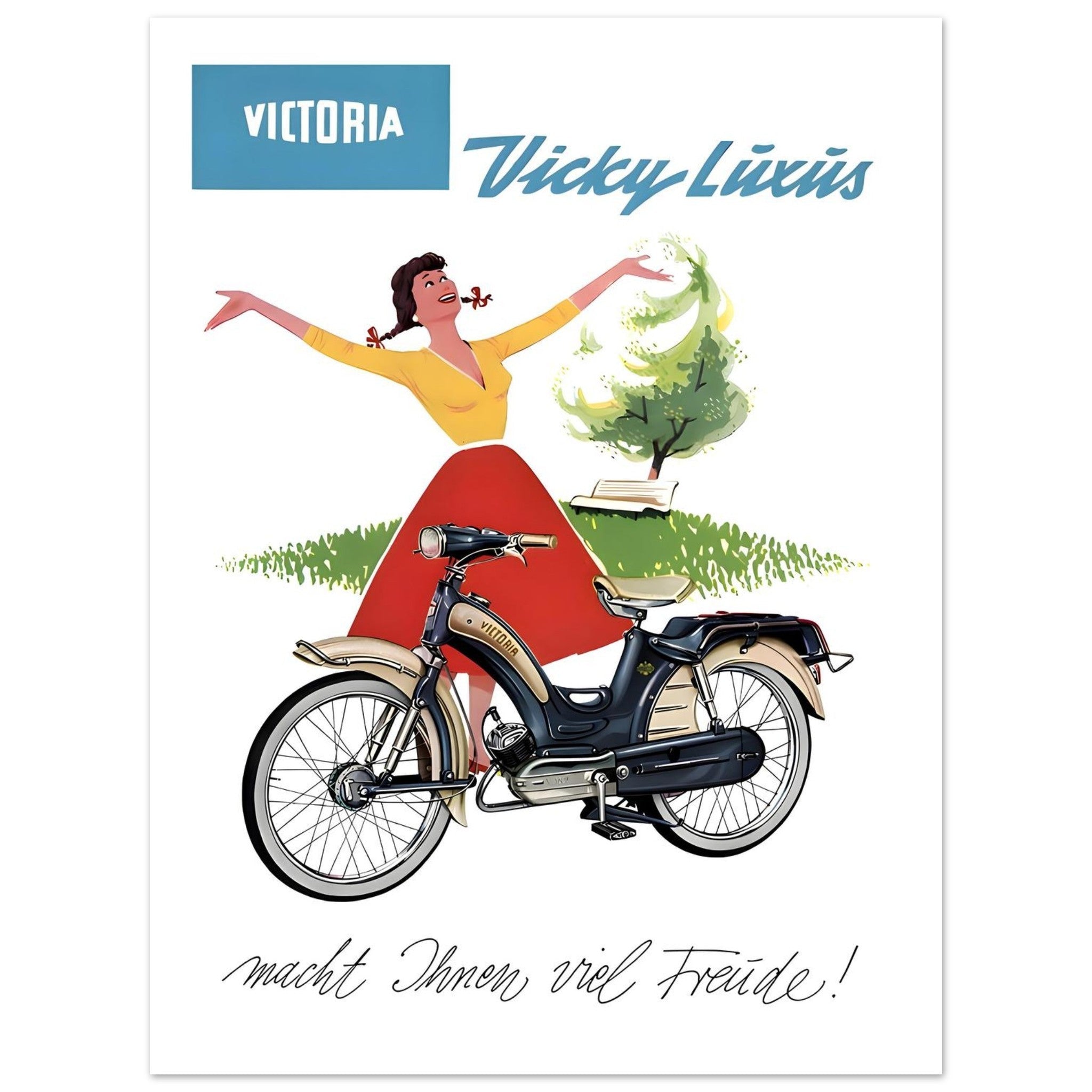 Victoria Vicky Luxus Moped Advertisement, 1950s - Transit Art