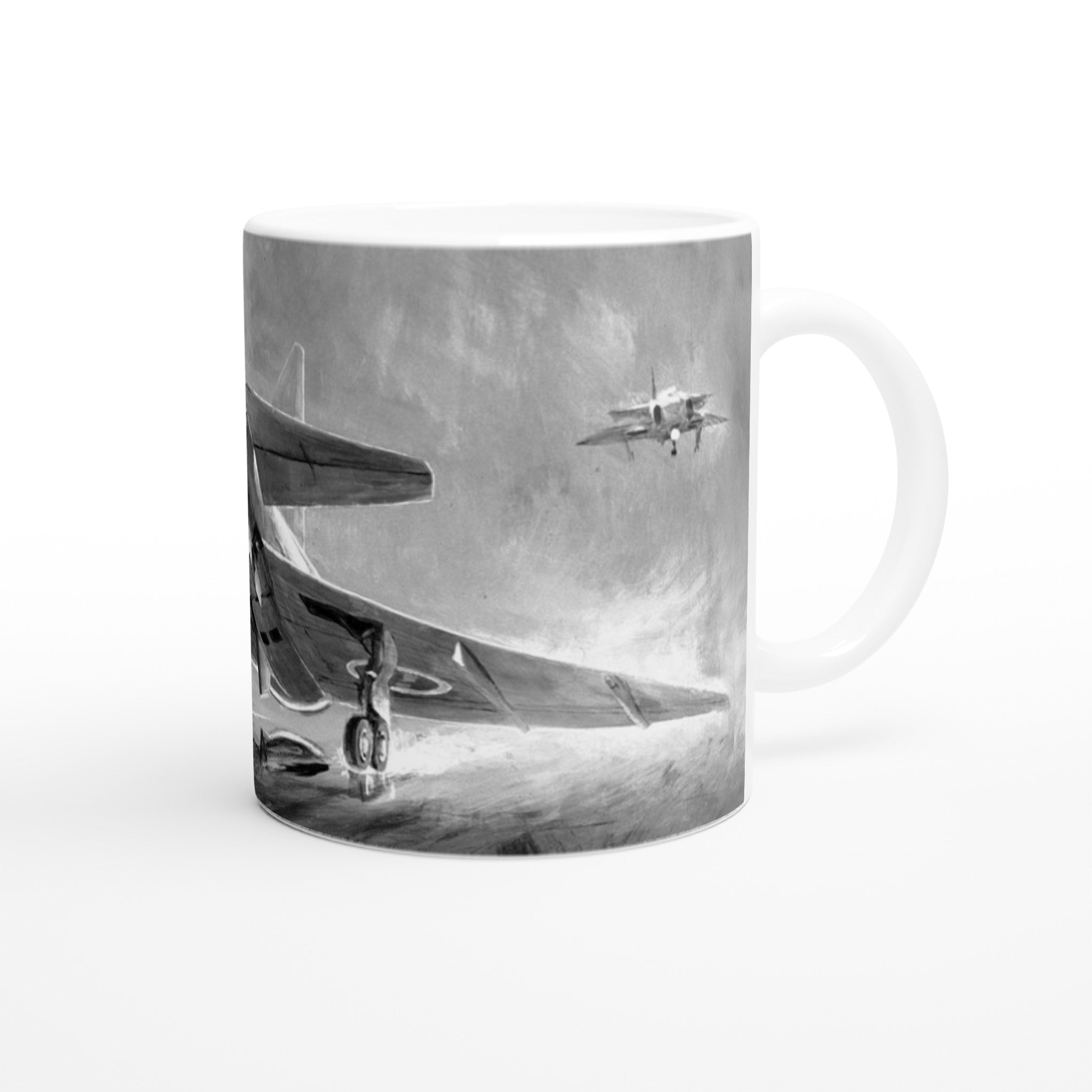Viggen during landing BW - Mug - Transit Art
