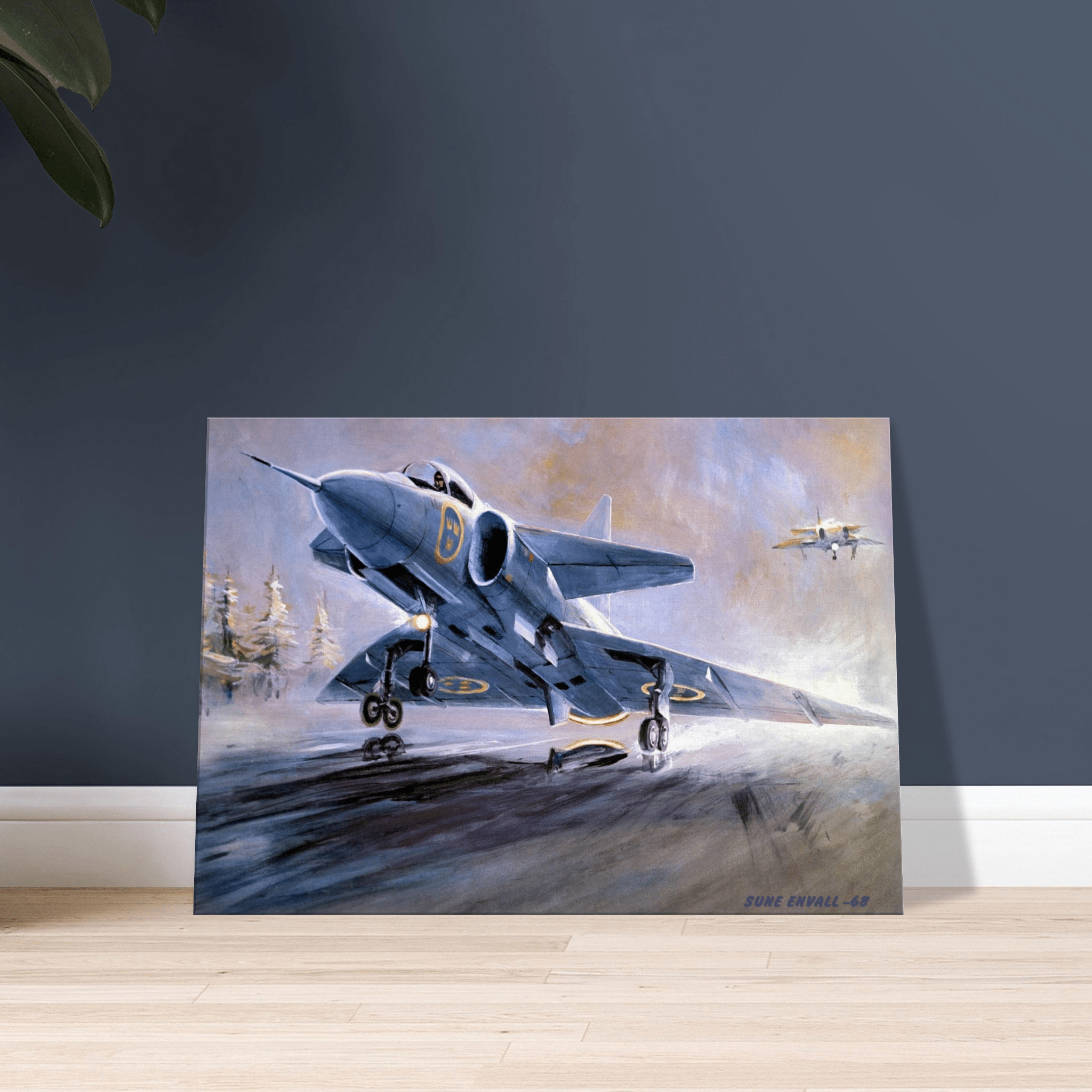 Viggen during landing canvas - Transit Art