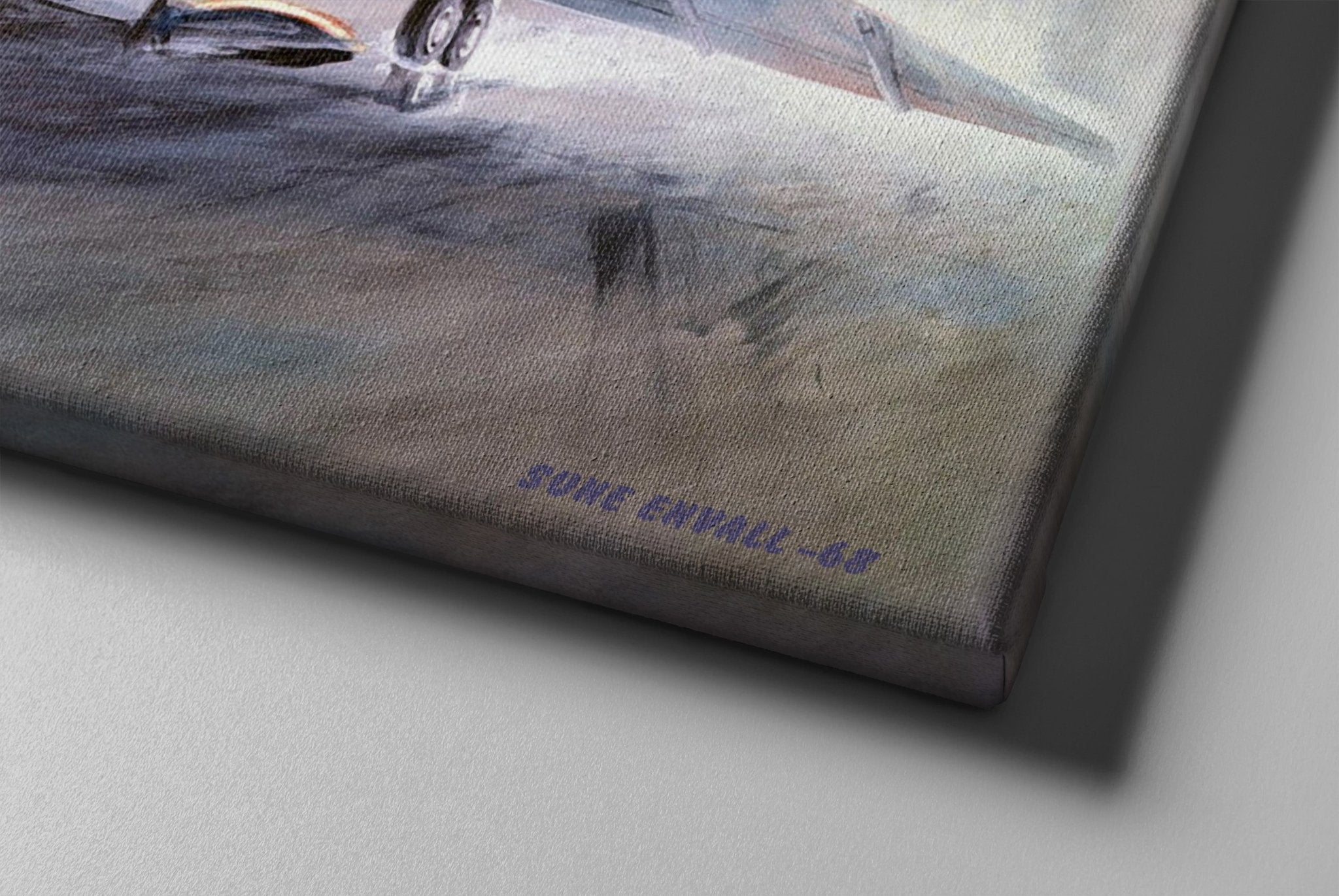 Viggen during landing canvas - Transit Art