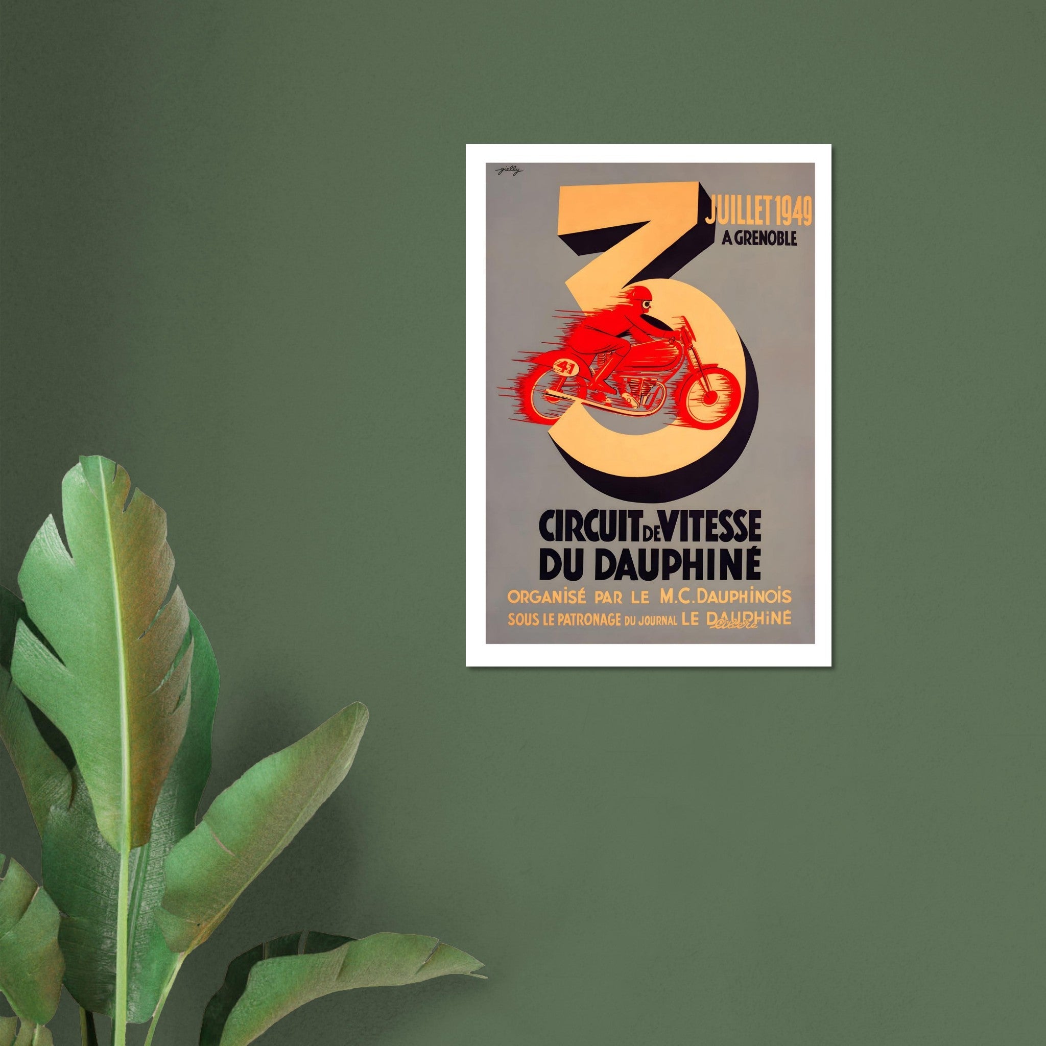 Vintage 1949 Grenoble Circuit Speed Poster - Transit Art