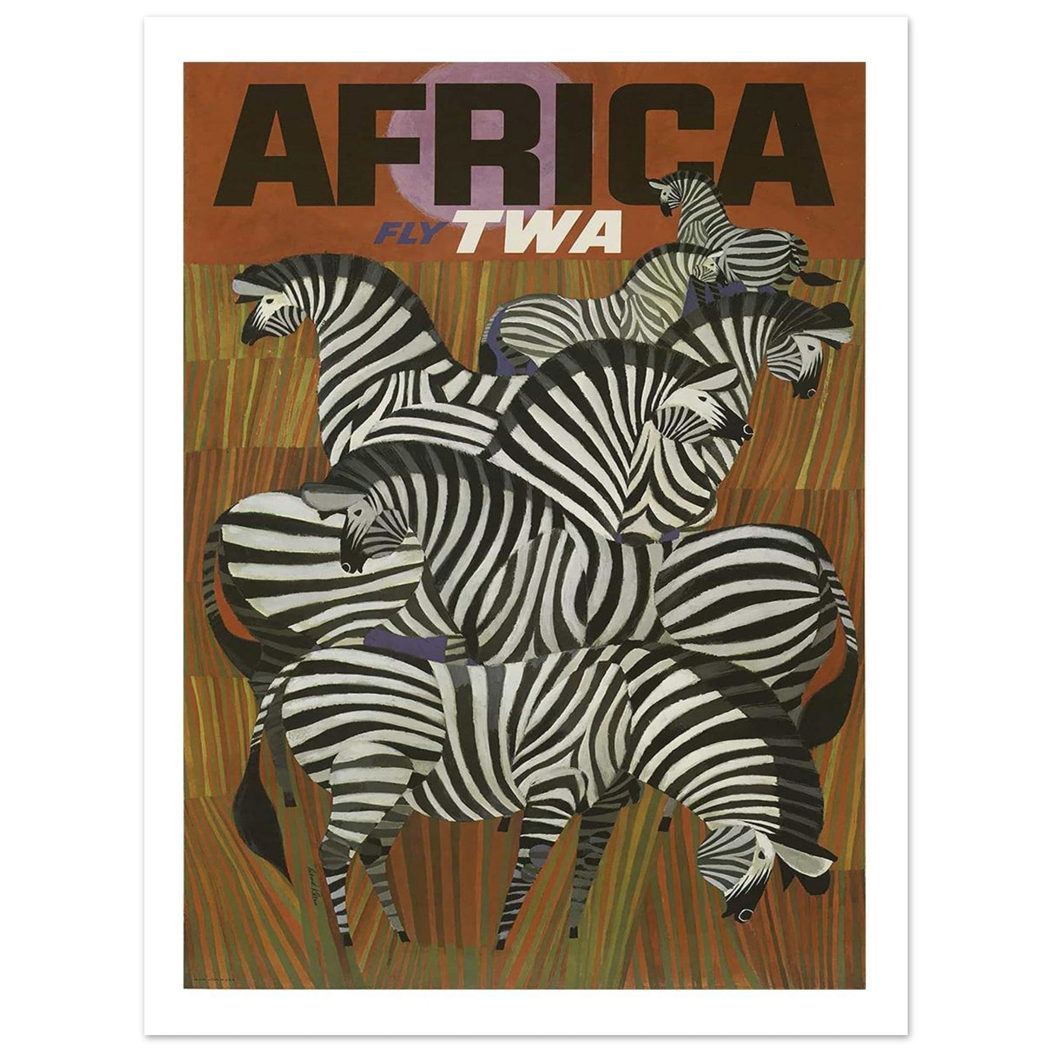 Vintage Africa Travel Poster: TWA Airlines - Transit Art