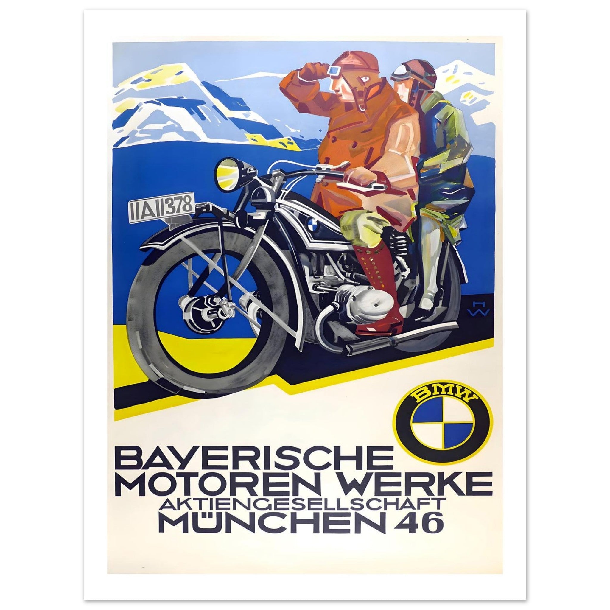 Vintage BMW Bayerische Motoren Werke Poster - Transit Art