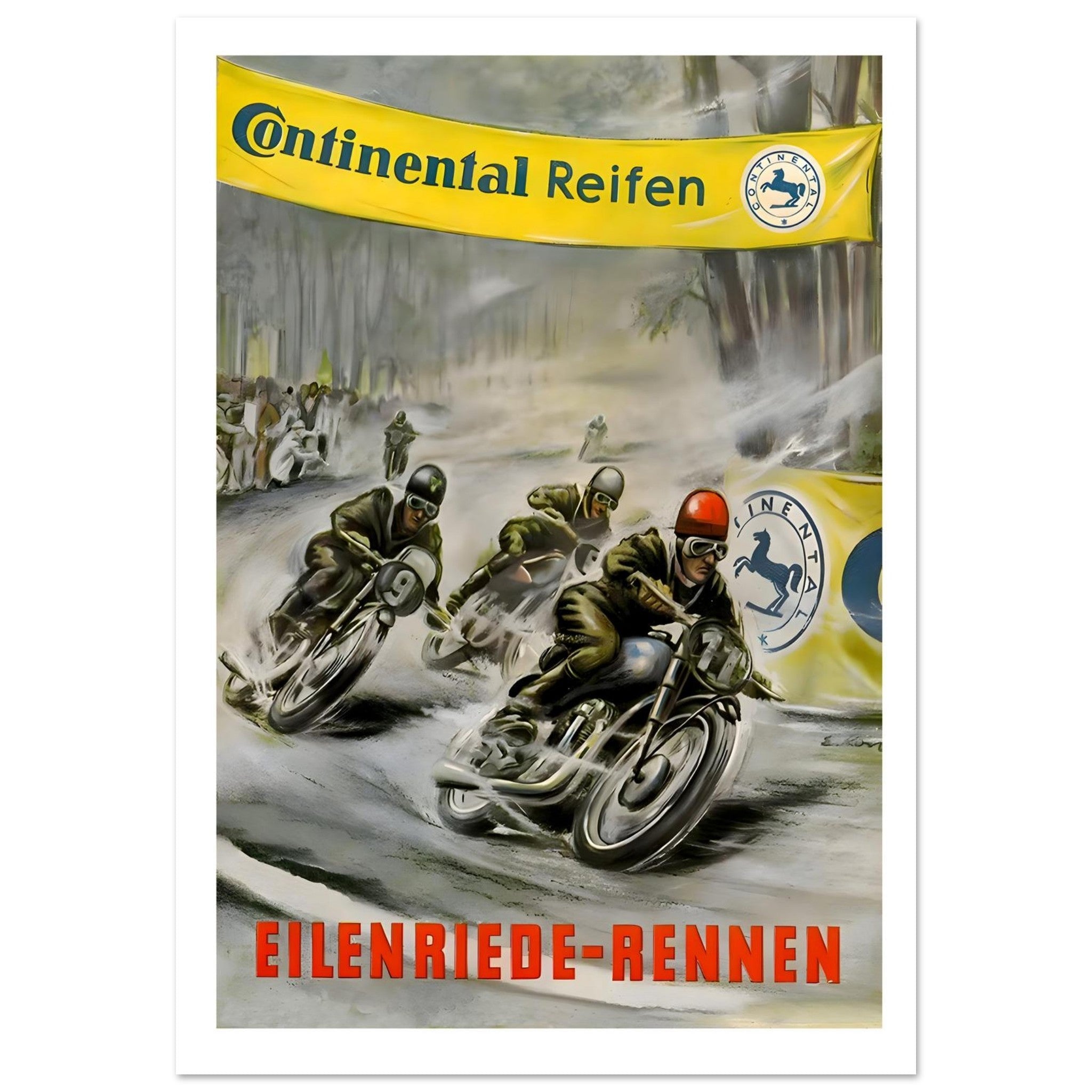 Vintage Continental Reifen Motorcycle Racing Poster - Transit Art