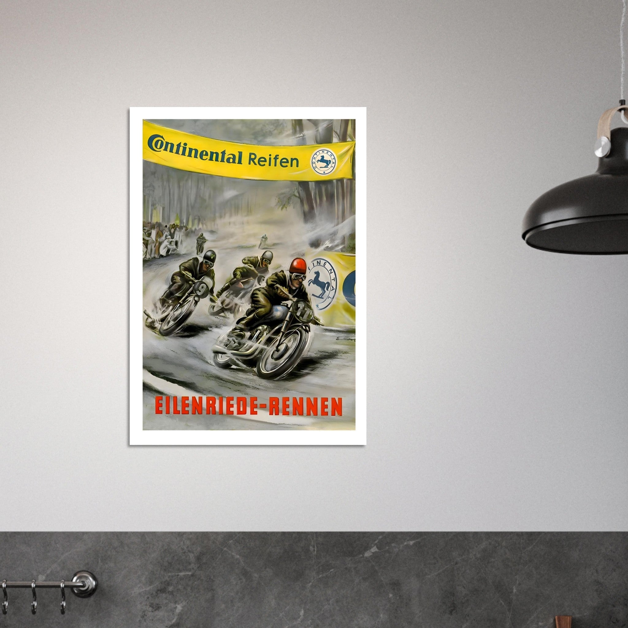 Vintage Continental Reifen Motorcycle Racing Poster - Transit Art