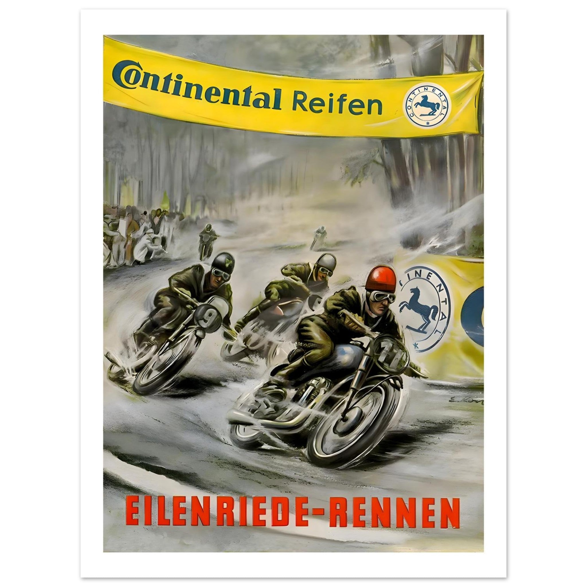 Vintage Continental Reifen Motorcycle Racing Poster - Transit Art