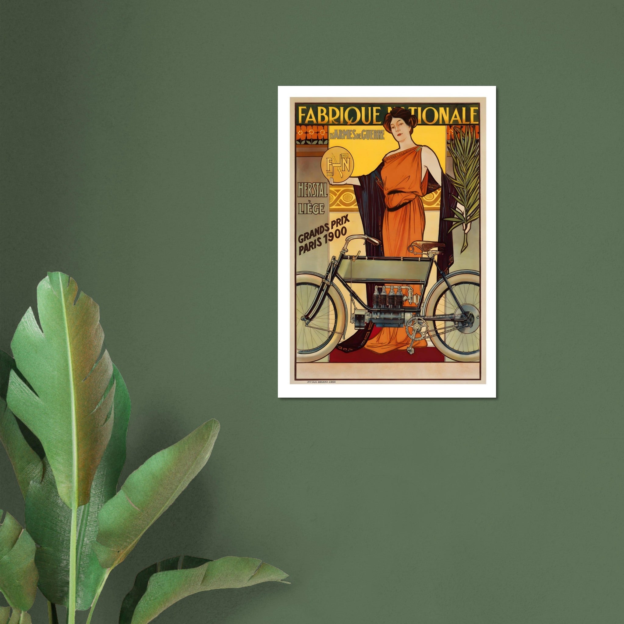 Vintage Fabrique Nationale Art Nouveau Advertising Poster - Transit Art
