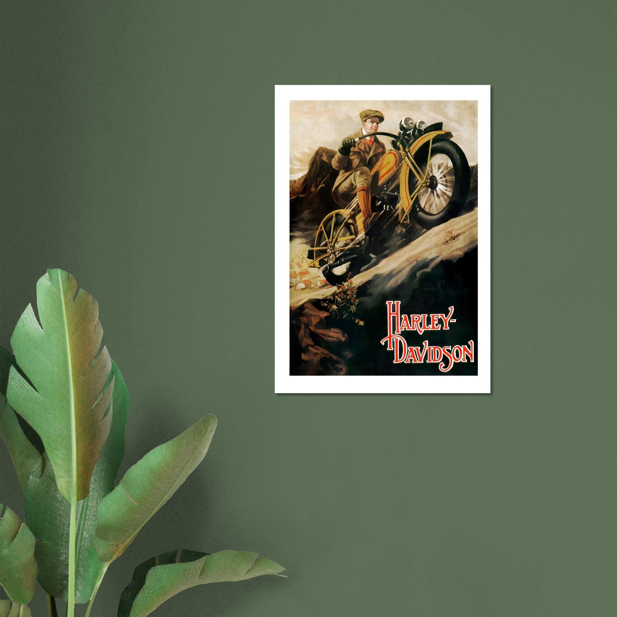 Vintage Harley - Davidson Hill Climb Racing Poster - Transit Art