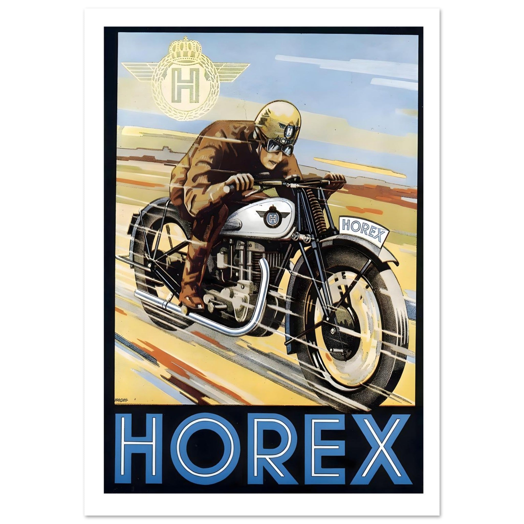Vintage Horex Motorcycle Advertisement Poster - Transit Art