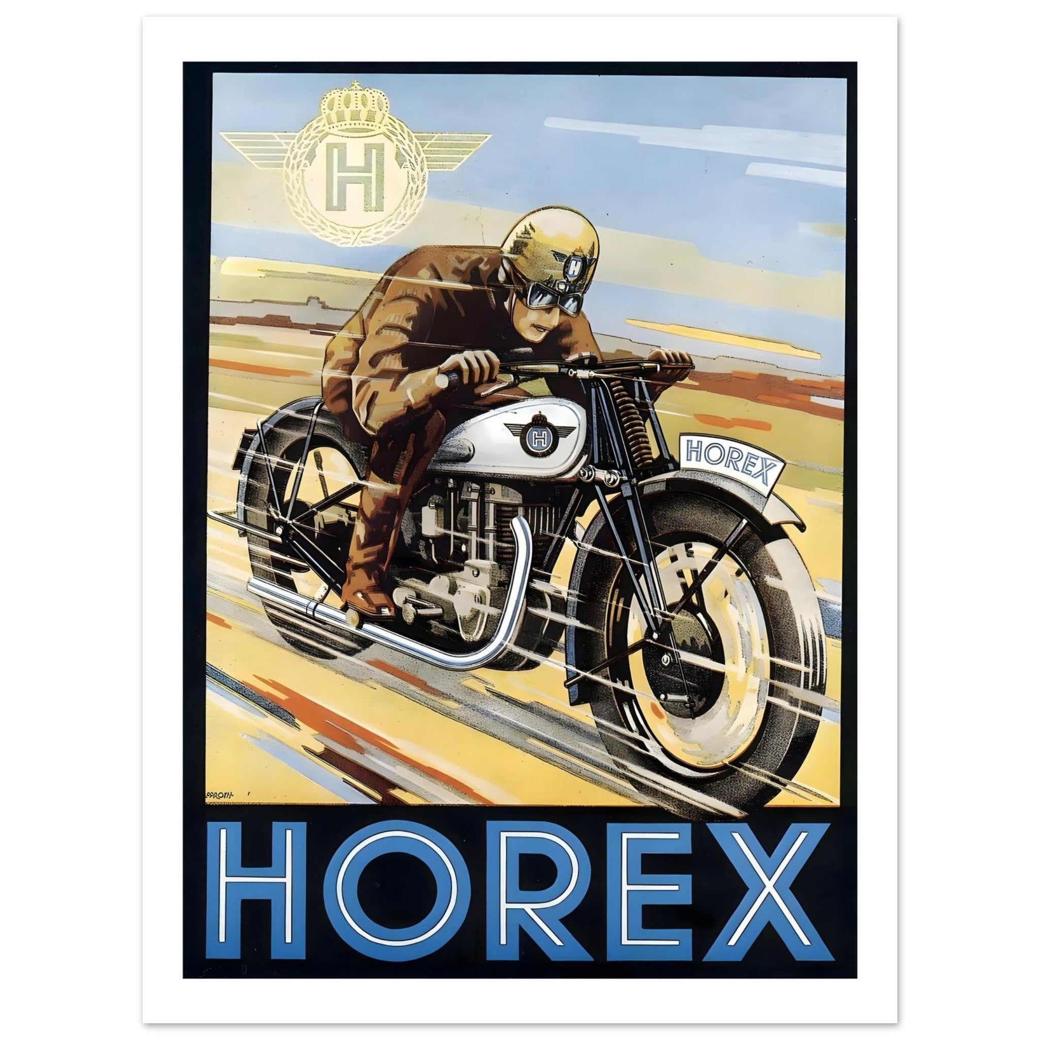 Vintage Horex Motorcycle Advertisement Poster - Transit Art