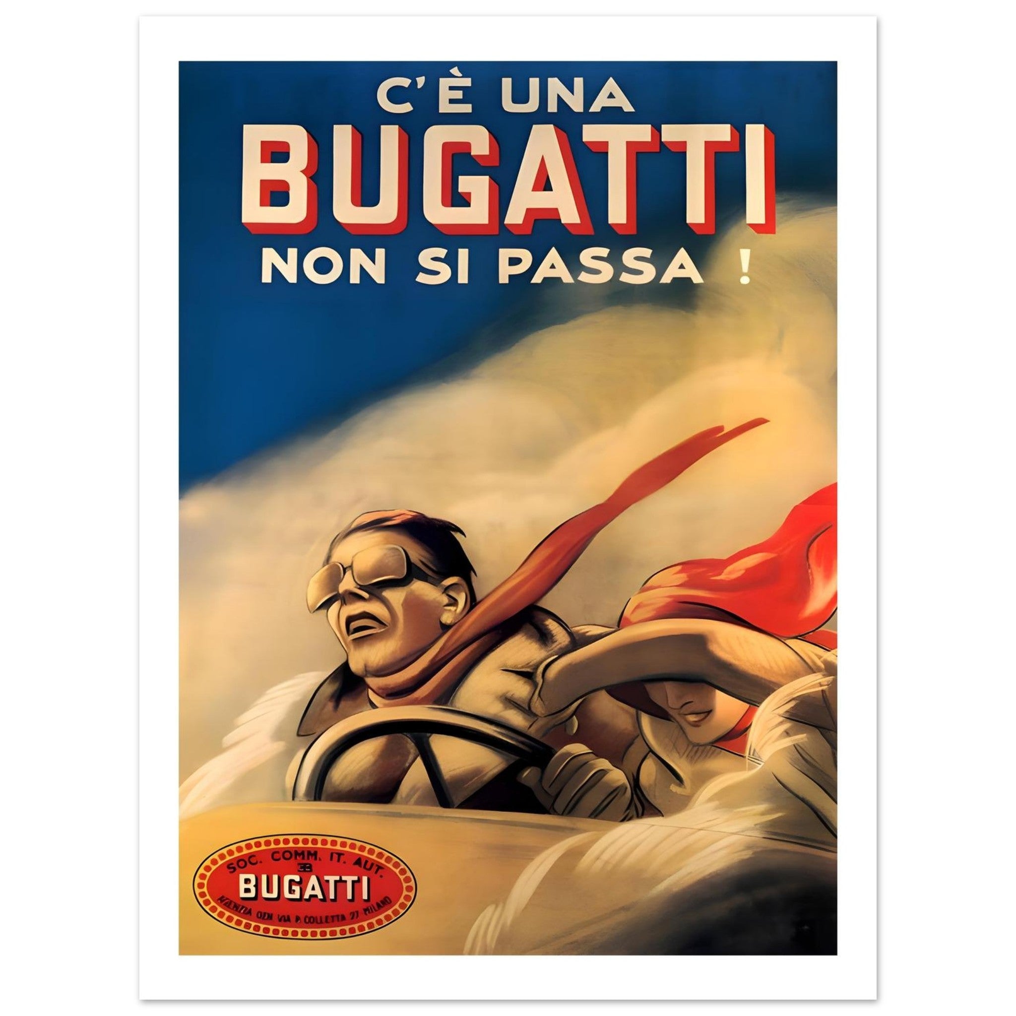 Vintage Italian Bugatti Racing Advertisement - Transit Art