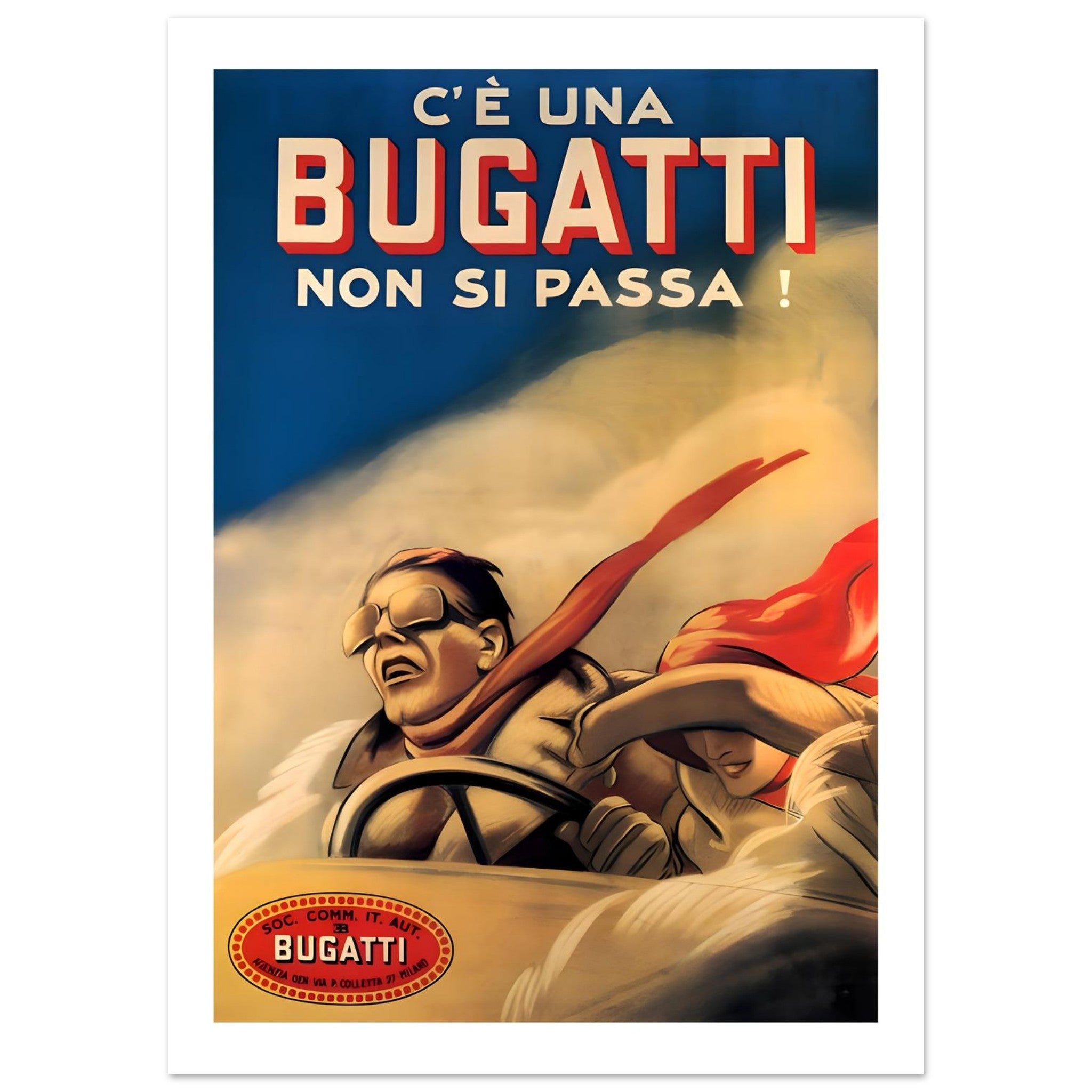 Vintage Italian Bugatti Racing Advertisement - Transit Art