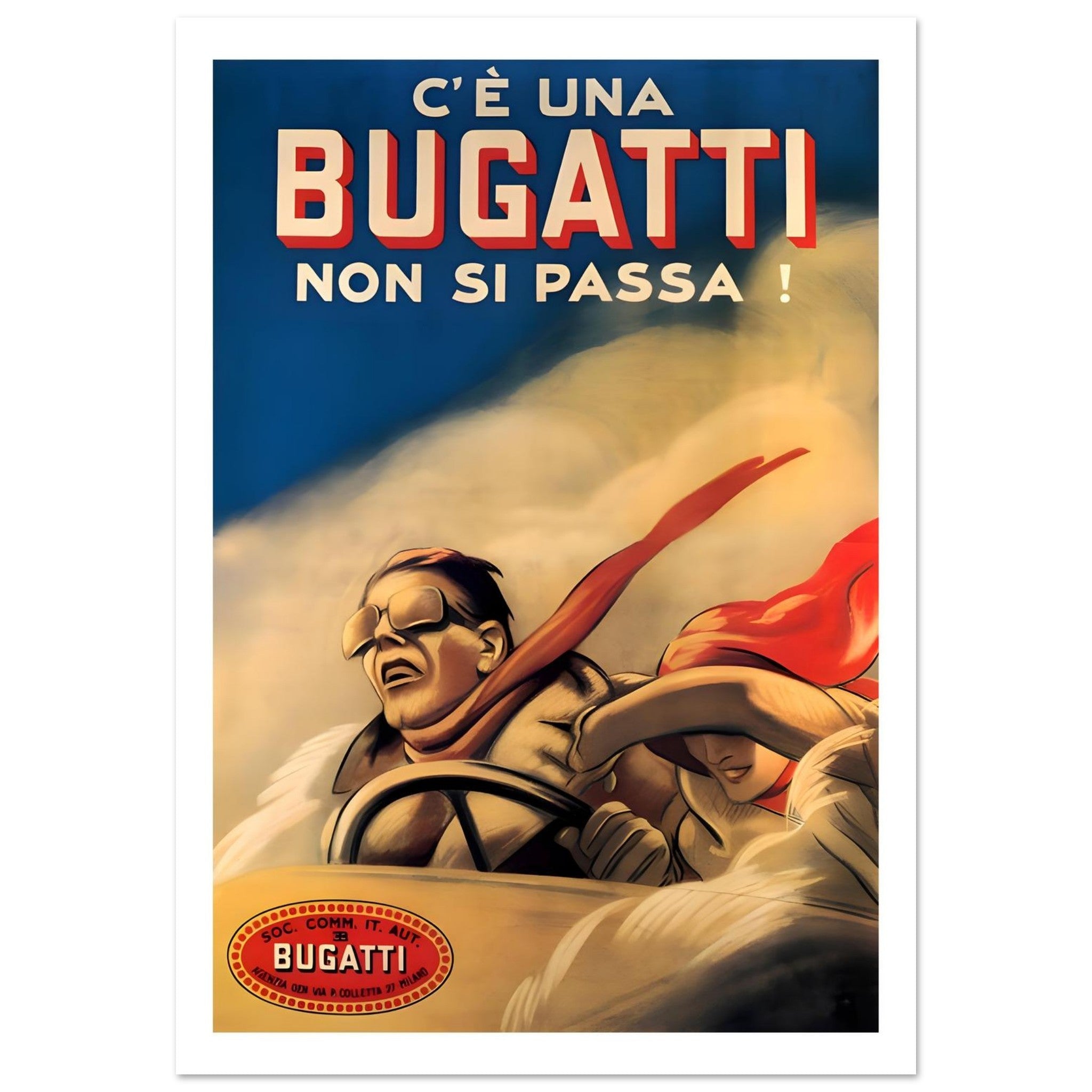 Vintage Italian Bugatti Racing Advertisement - Transit Art