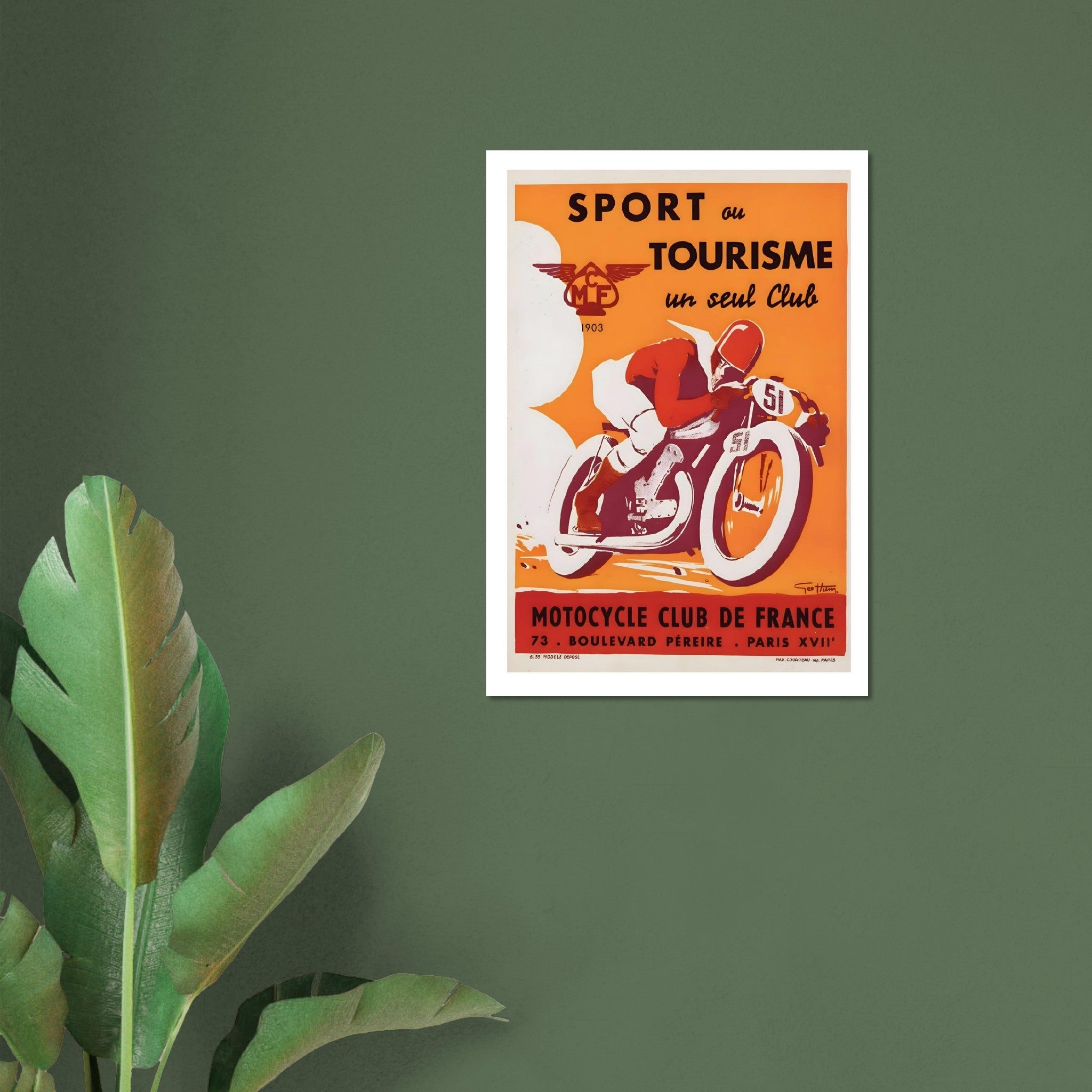 Vintage Motocycle Club de France Sport Tourism Poster - Transit Art