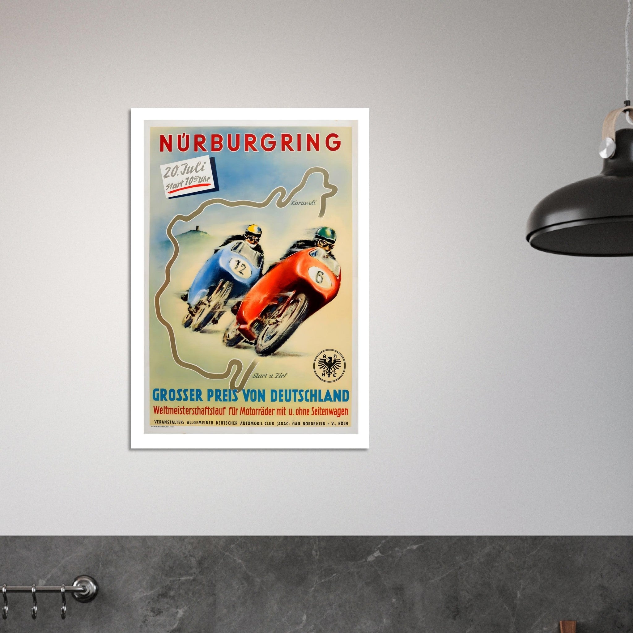 Vintage Nürburgring Grosser Preis von Deutschland Racing Poster - Transit Art
