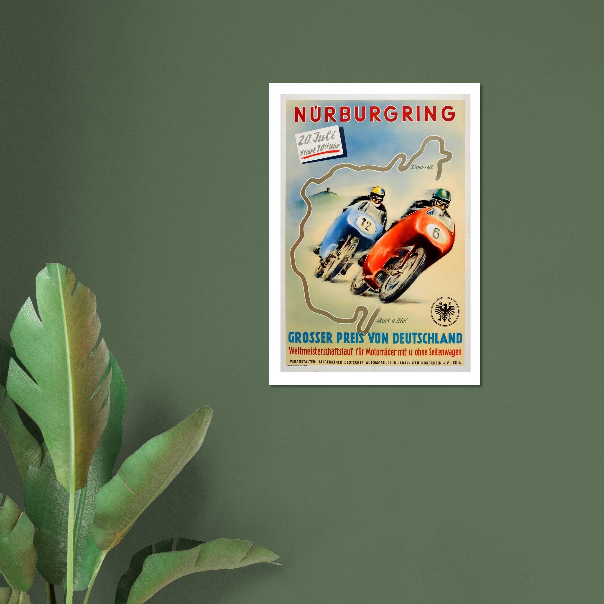 Vintage Nürburgring Grosser Preis von Deutschland Racing Poster - Transit Art