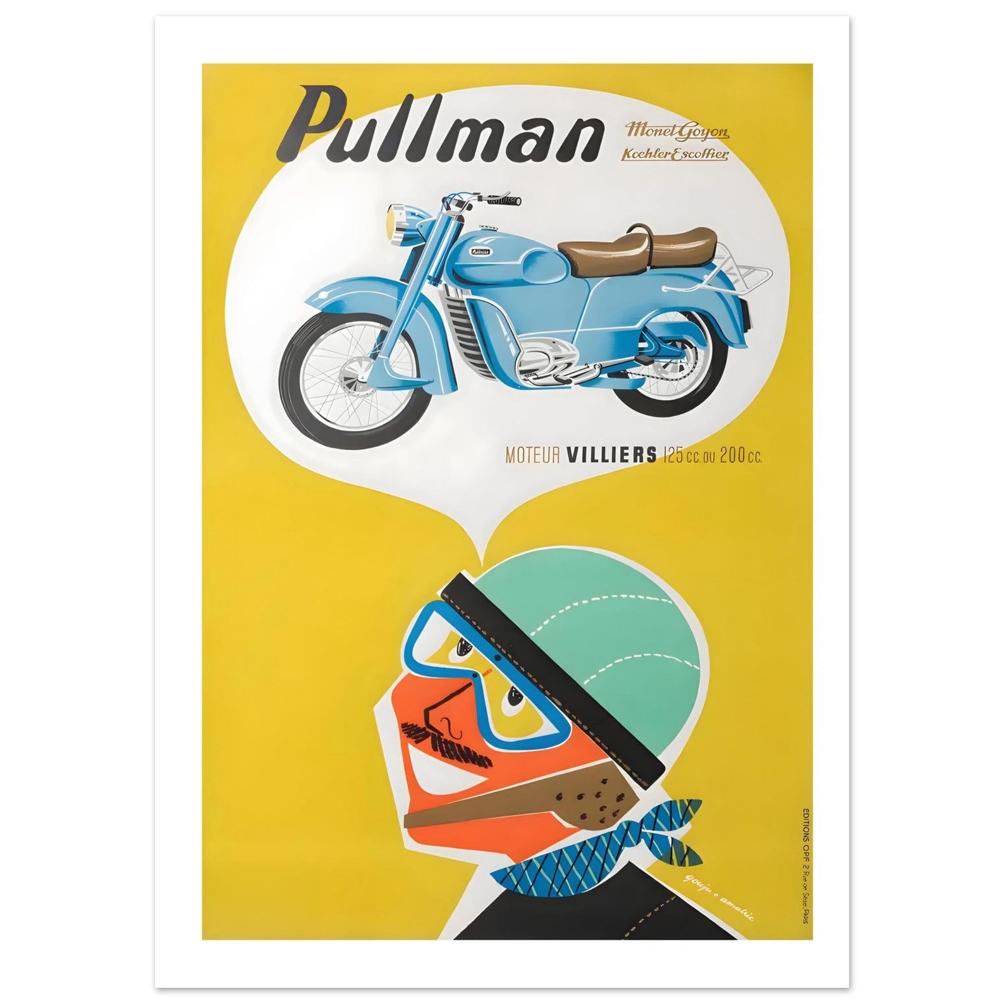 Vintage Pullman Motorcycle Advertisement Poster - Transit Art