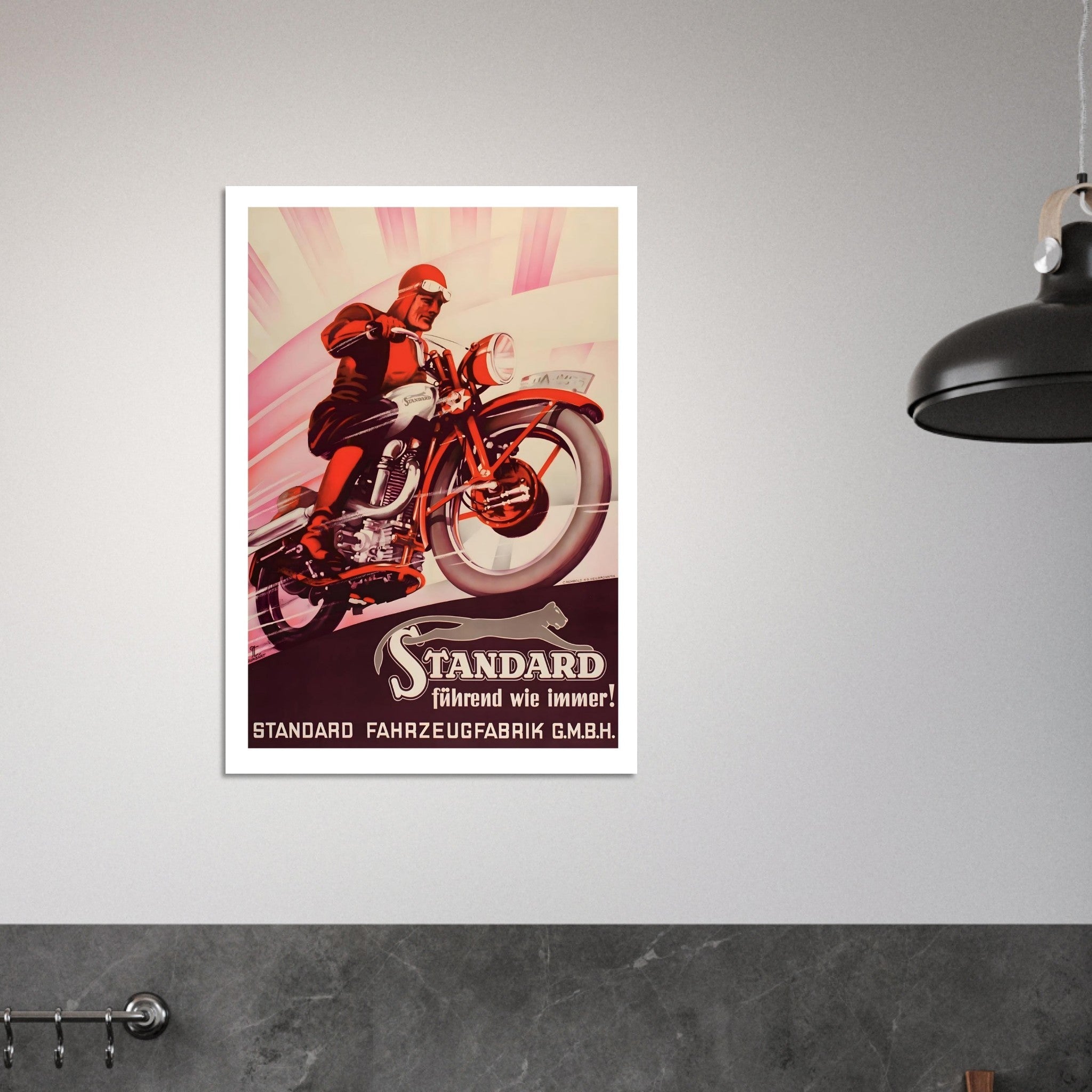 Vintage Standard Motorcycle Poster: Speed, Power, and Precision - Transit Art