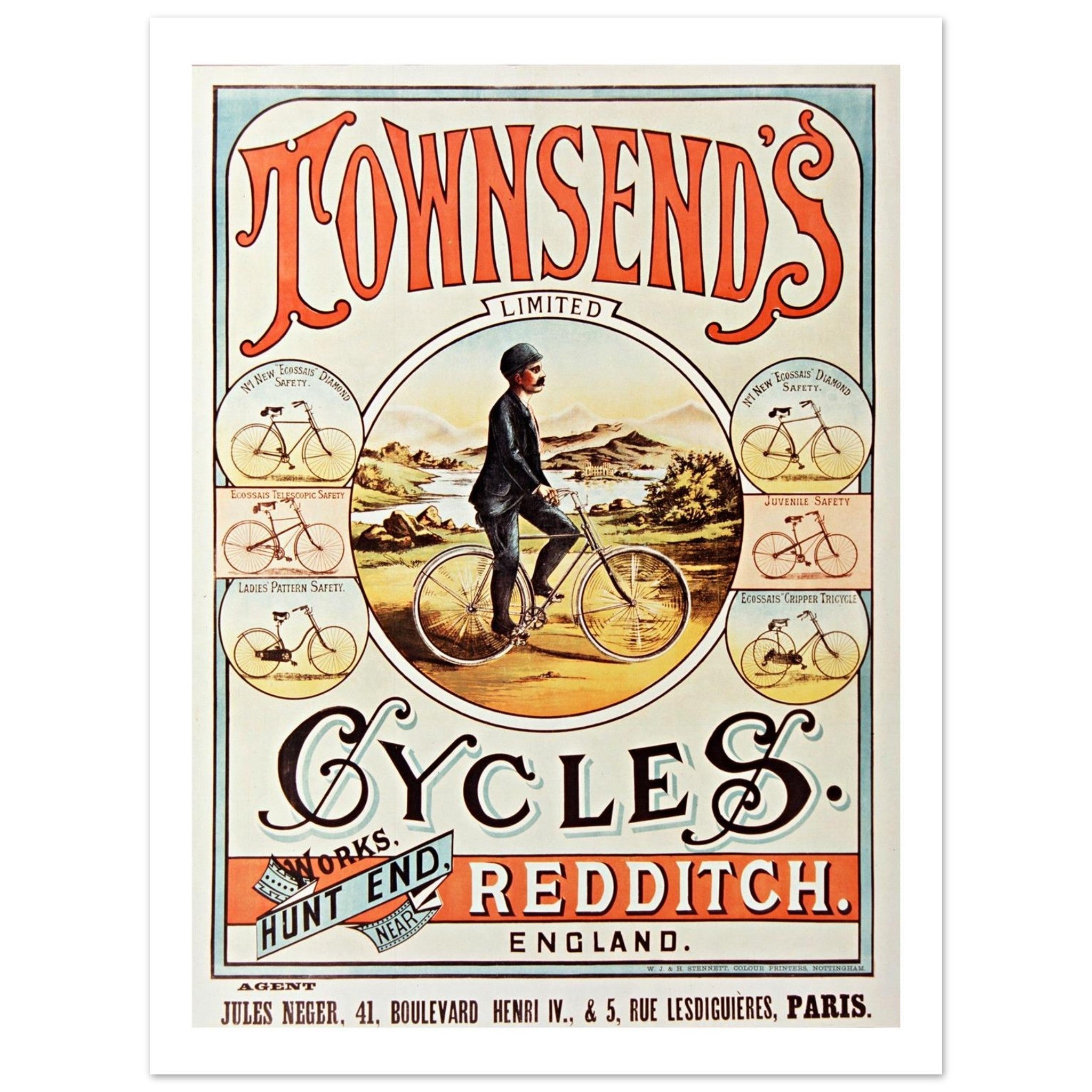 Vintage Townsends Cycles From Redditch England - Transit Art
