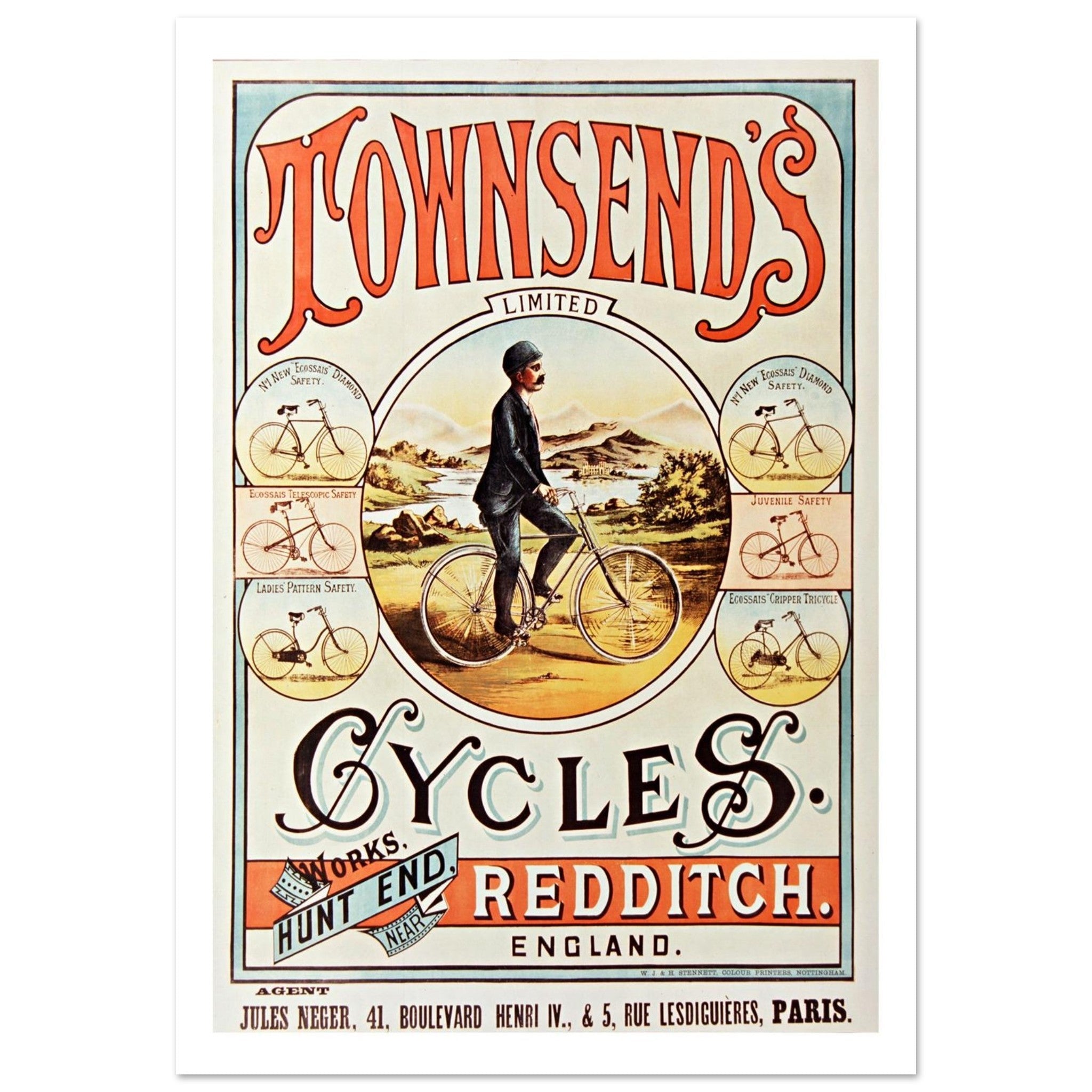 Vintage Townsends Cycles From Redditch England - Transit Art