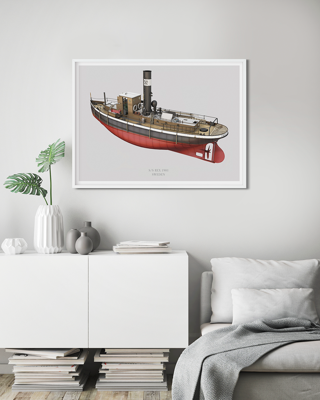 A Swedish vessel from 1901, still in operation. Illustration with incredible techniques and details. 