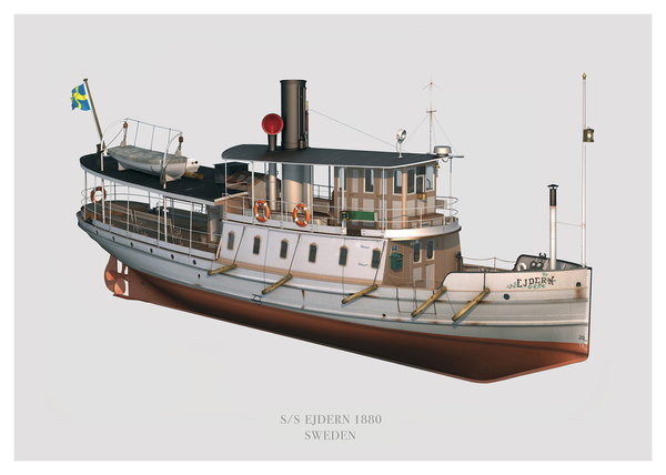 S/S Ejdern. A Swedish coastal vessel from 1880, still in service in the Swedish archipelago.