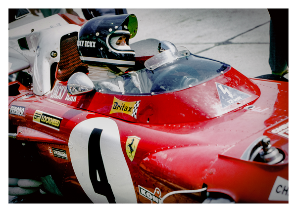 Jacky Ickx preparing before the Formula 1 race at Nürburgring