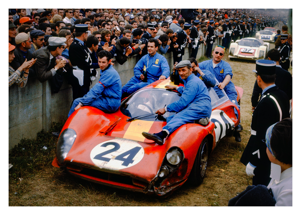 Poster of Ferrari 330 P4 after the race at Le Mans 1968