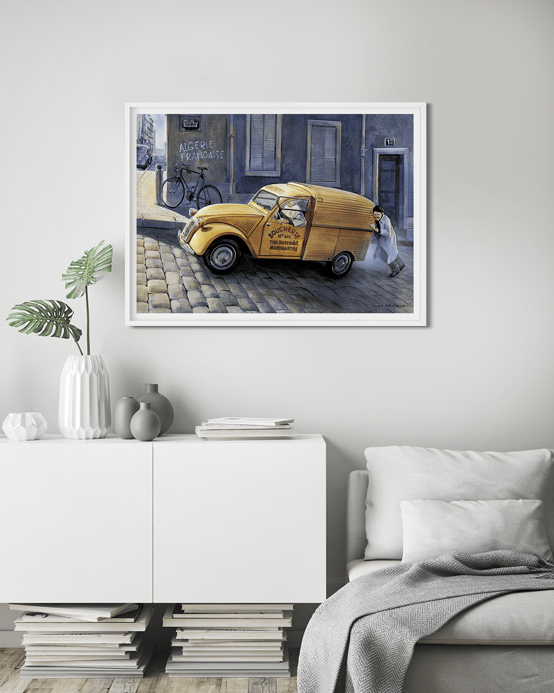 Hillclimb in Paris, A Citroen food delivery truck struggling up the hill in Montmartre. Embark on an unforgettable journey through the enchanting streets of Paris, adorned with the iconic Citroën 2CV. This vintage gem captures the essence of timeless eleg