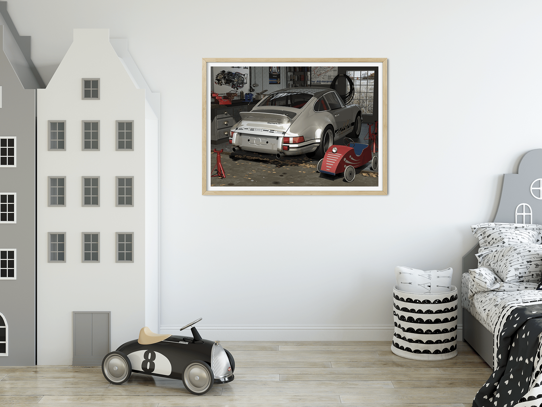 My First Car, Porsche Carrera standing in a garage. Building upon the success of the 356 Carrera, Porsche embarked on a journey of continuous refinement. The 911 Carrera, introduced in 1963, marked a new era for the brand, solidifying its reputation for u